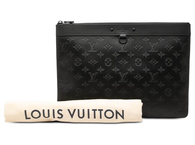 Borsa a pochette clutch Louis Vuitton Monogram Shadow Discovery Nera - vista 7