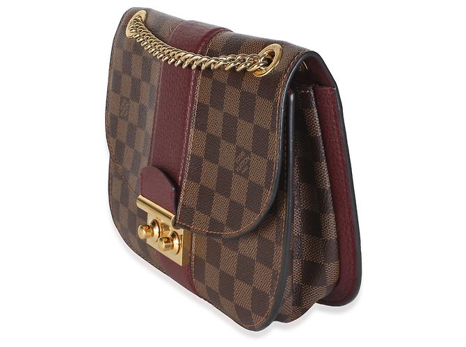 Borsa Louis Vuitton Bordeaux Damier Ebene Cuir Taurillon Wight Chain Bag - vista 3