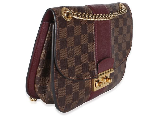 Borsa Louis Vuitton Bordeaux Damier Ebene Cuir Taurillon Wight Chain Bag - vista 4