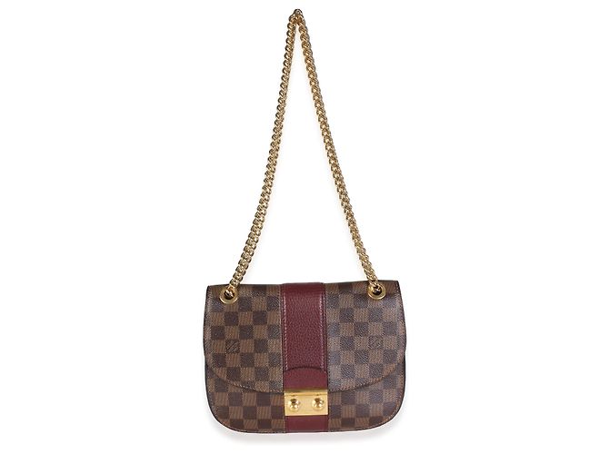 Borsa Louis Vuitton Bordeaux Damier Ebene Cuir Taurillon Wight Chain Bag - vista 5