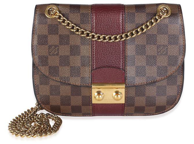 Borsa Louis Vuitton Bordeaux Damier Ebene Cuir Taurillon Wight Chain Bag - vista 8