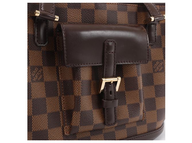 Borsa a tracolla Louis Vuitton Manosque PM Damier Ebene Marrone N51121 - vista 14