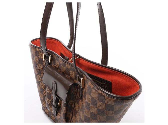 Borsa a tracolla Louis Vuitton Manosque PM Damier Ebene Marrone N51121 - vista 3