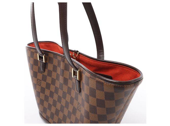 Borsa a tracolla Louis Vuitton Manosque PM Damier Ebene Marrone N51121 - vista 5