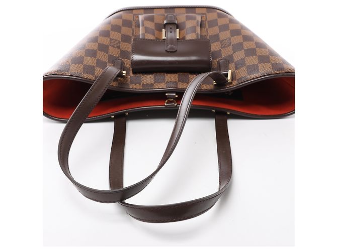 Borsa a tracolla Louis Vuitton Manosque PM Damier Ebene Marrone N51121 - vista 6