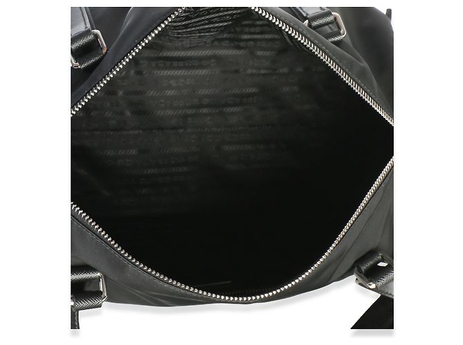 Prada Borsa Duffle Grande in Re-Nylon Nero - vista 5