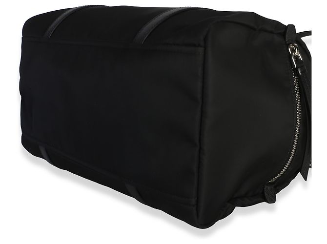 Prada Borsa Duffle Grande in Re-Nylon Nero - vista 6