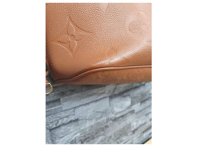 Louis Vuitton Neverfull MM Monogram Empreinte Pelle Cognac - vista 12