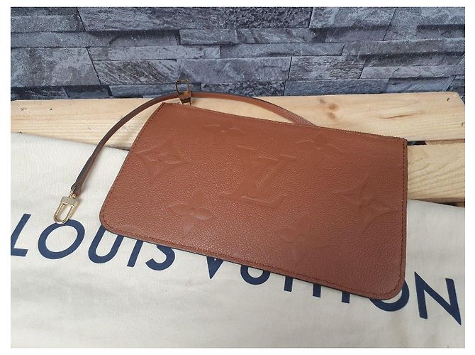 Louis Vuitton Neverfull MM Monogram Empreinte Pelle Cognac - vista 7