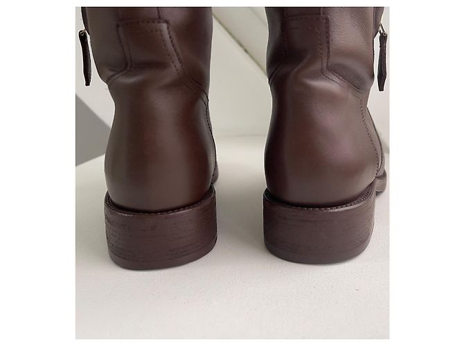 Hermès Botas de montar en cuero marrón - vista 18