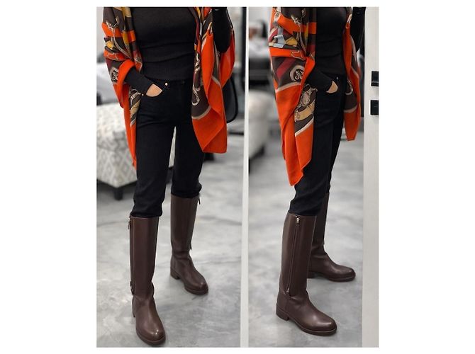 Hermès Botas de montar en cuero marrón - vista 19