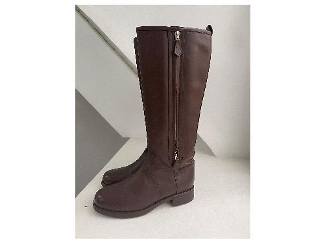 Hermès Botas de montar en cuero marrón - vista 2