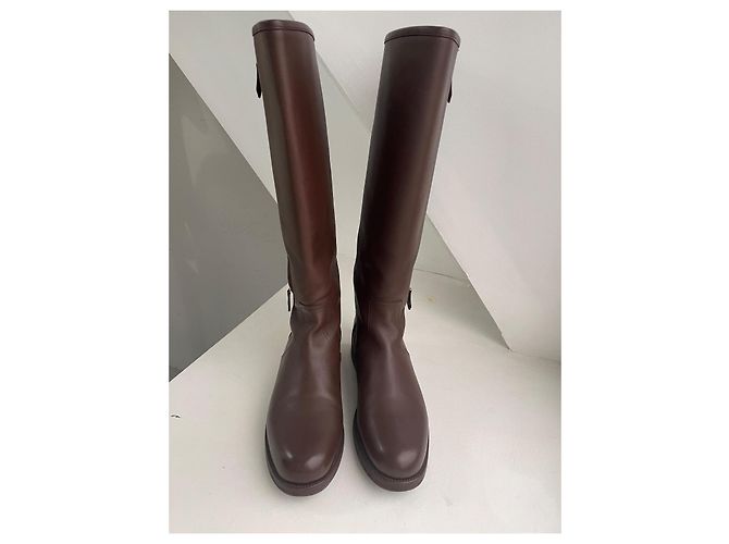 Hermès Botas de montar en cuero marrón - vista 4