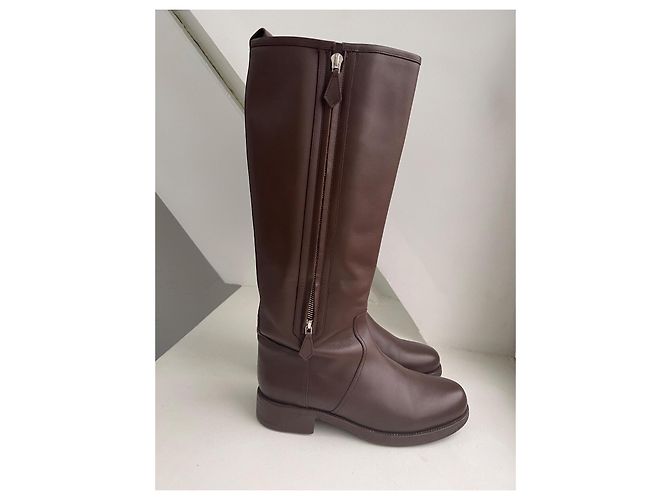 Hermès Botas de montar en cuero marrón - vista 5