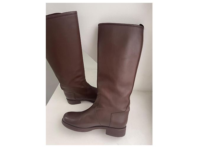 Hermès Botas de montar en cuero marrón - vista 7