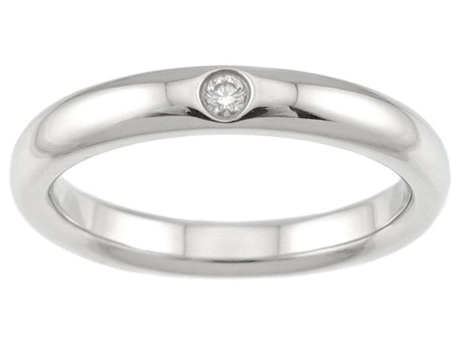 Autre Marque Tiffany & Co. Platin-Stacking-Ring mit Diamant - Ansicht 2