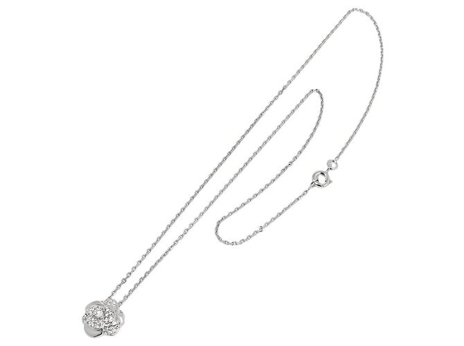 Collana Chanel Camélia in diamanti e oro bianco 18K - vista 2