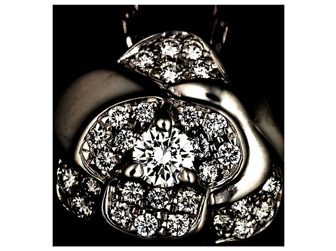 Collana Chanel Camélia in diamanti e oro bianco 18K - vista 7