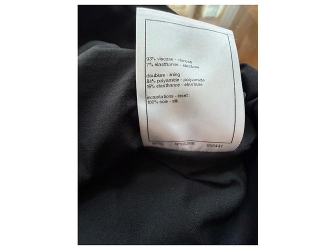 Top Chanel preto de viscose e elastano com detalhe de laço - vista 15