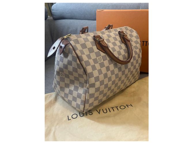 Borsa Louis Vuitton Speedy 30 Damier Azur - vista 3