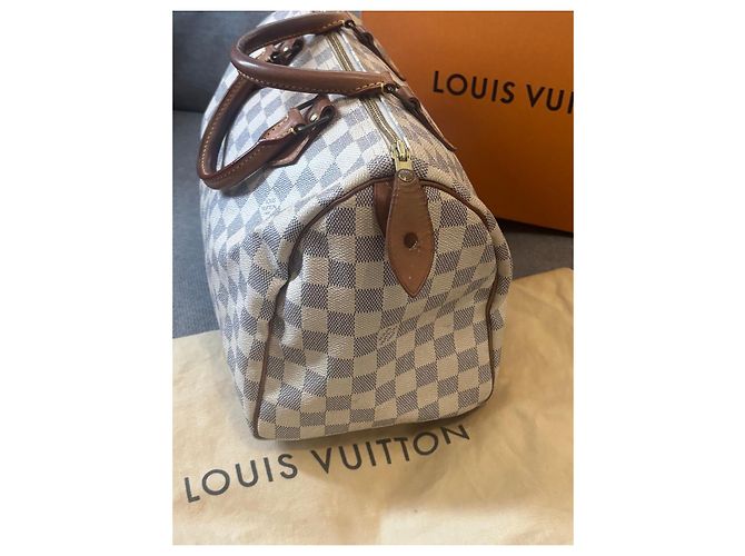 Borsa Louis Vuitton Speedy 30 Damier Azur - vista 5