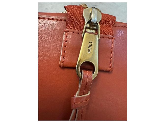 BOHO-CHIC RARO Borsa Tote Chloé « Ellen » Terracotta / Brique – Come Nuova - vista 7