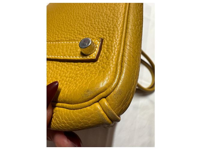 Hermès Birkin 30 Borsa in Pelle Grana Gialla - vista 17