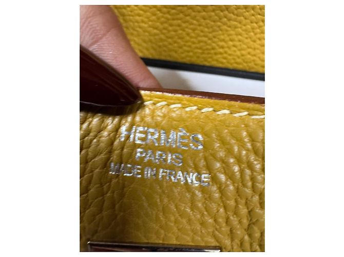 Hermès Birkin 30 Borsa in Pelle Grana Gialla - vista 8
