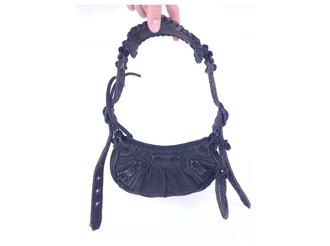 borsa in denim Balenciaga - vista 5