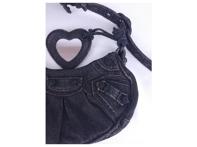 borsa in denim Balenciaga - vista 8