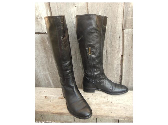Autre Marque Fabi Botas altas de cuero negro - vista 2
