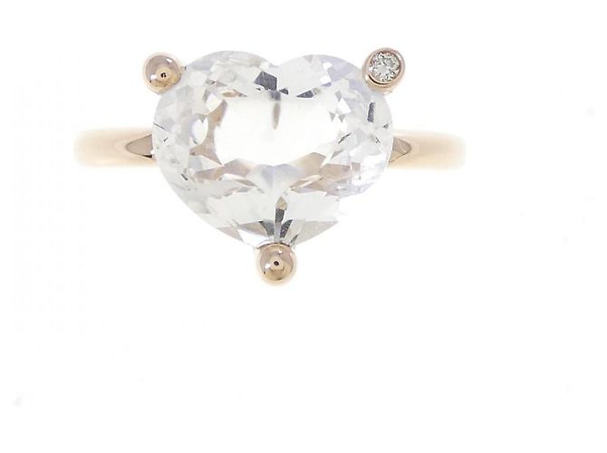 Autre Marque Anello Ponte Vecchio Au750 Oro Rosa Cristallo e Diamante - vista 2
