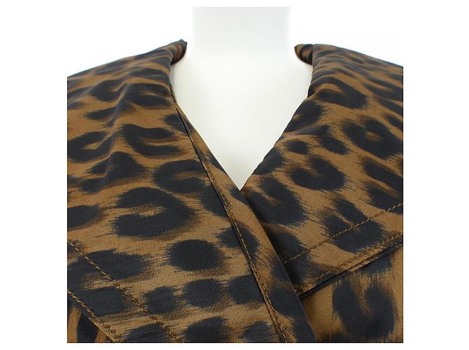 Abrigo Louis Vuitton Marrón de Tela - vista 5