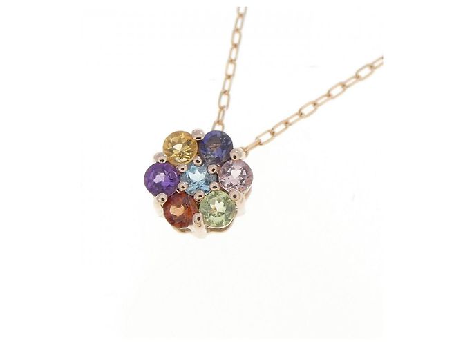 Autre Marque Collar K10 Pink Gold Multi Gemstone - vista 3