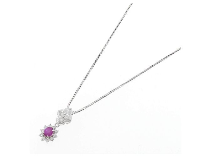 Autre Marque Platinum Star Ruby Diamond Halskette - Ansicht 2