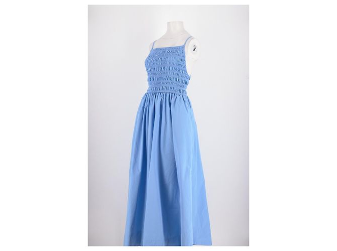 Vestido de verano de algodón azul Ganni - vista 4