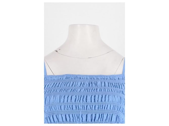 Vestido de verano de algodón azul Ganni - vista 5