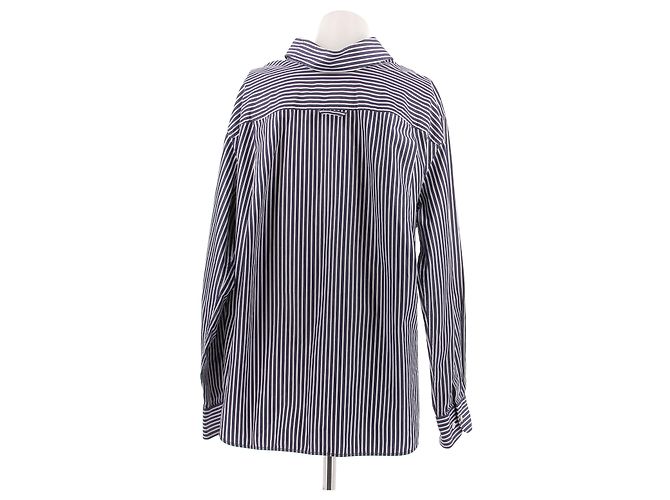 Balenciaga Camicia oversize a righe blu e bianco - vista 2