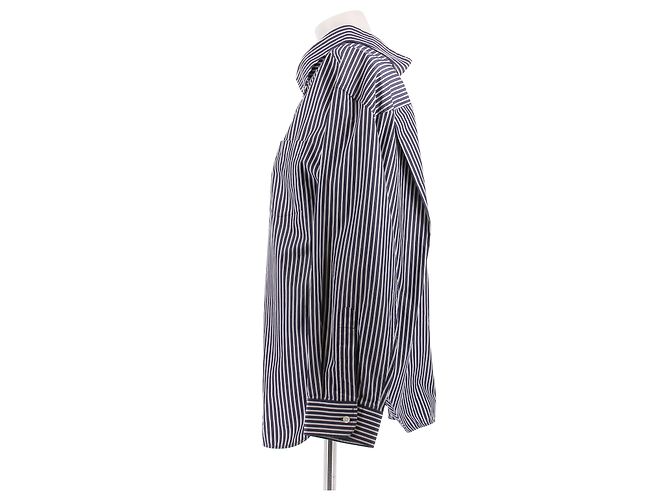 Balenciaga Camicia oversize a righe blu e bianco - vista 4
