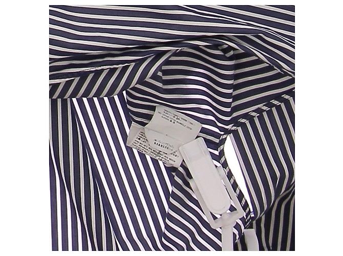Balenciaga Camicia oversize a righe blu e bianco - vista 6