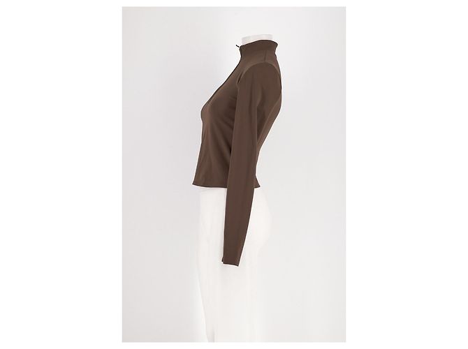 Autre Marque ALO brauner figurbetonter Pullover mit Stehkragen - Ansicht 3