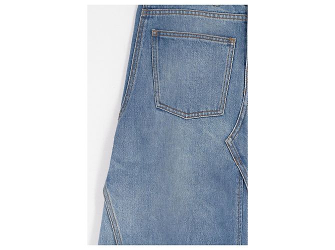 Falda de denim azul Tory Burch acampanada con bordado floral - vista 4