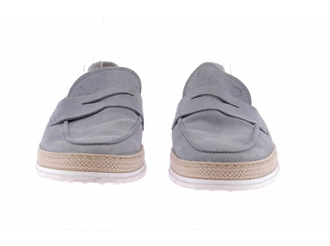 Tod's Mocassini in camoscio grigio blu - vista 3