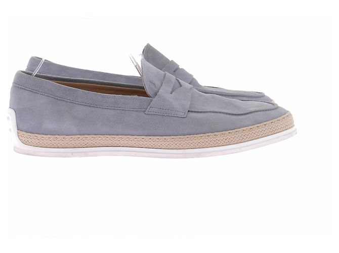 Tod's Mocassini in camoscio grigio blu - vista 6