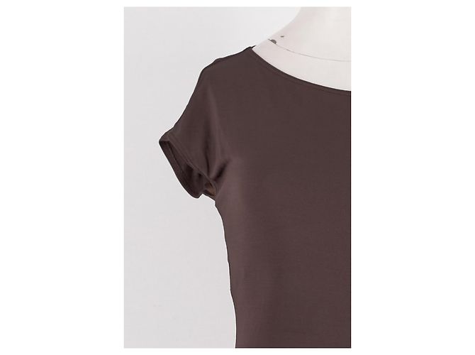 Vestido midi marrón Michael Kors con drapeado asimétrico - vista 6