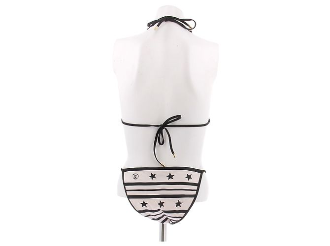 Louis Vuitton Bikini crema con rayas negras - vista 2