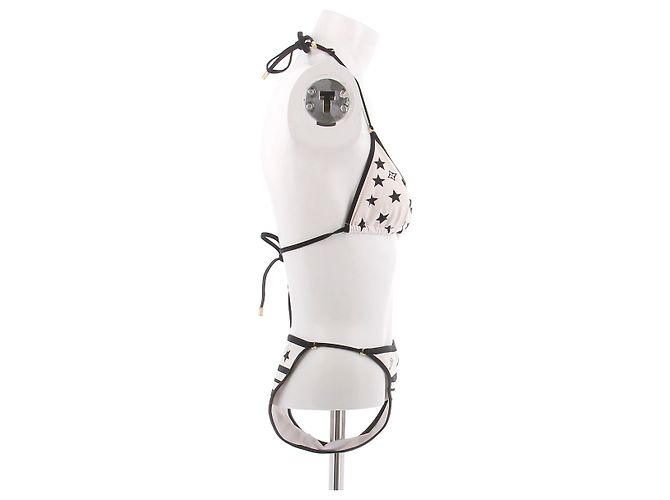 Louis Vuitton Bikini crema con rayas negras - vista 3