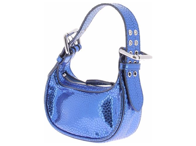 Borsa mini Soho By Far blu in pelle - vista 2