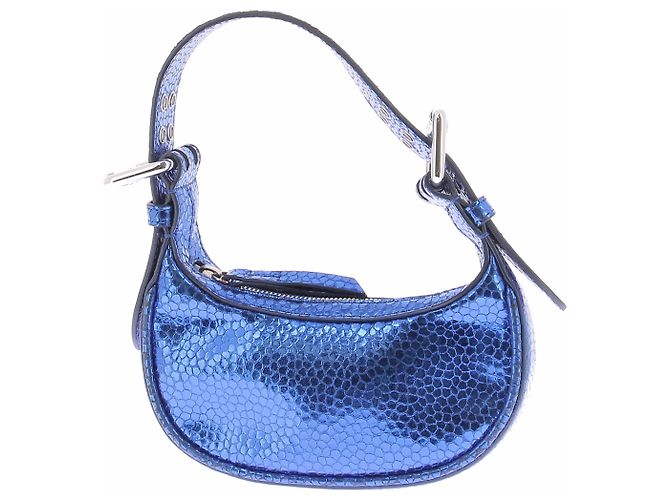 Borsa mini Soho By Far blu in pelle - vista 3