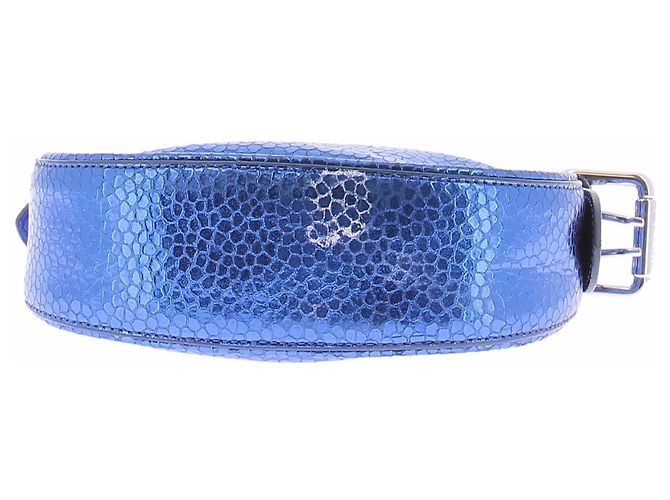 Borsa mini Soho By Far blu in pelle - vista 6